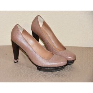 BCBG Max Azria Womens Elsa Leather Platform Pump Shoes Size 6